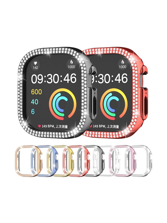 Apple Watch Ultra 3 2 1 49mm Xdfind Double Row Diamond Hollow Θήκη Ρολογιού Pc Κόκκινη