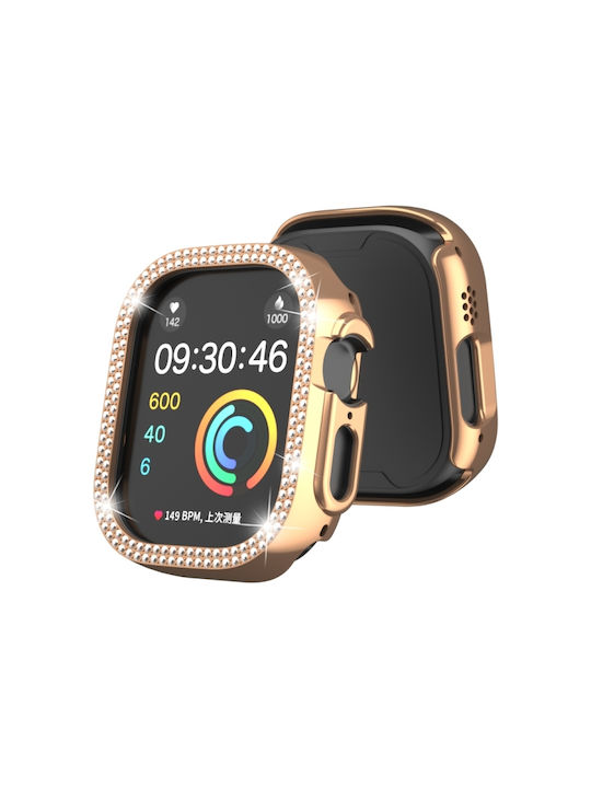 Apple Watch Ultra 3 2 1 49mm Xdfind Double Row Diamond Hollow Θήκη Ρολογιού Pc Rose Gold