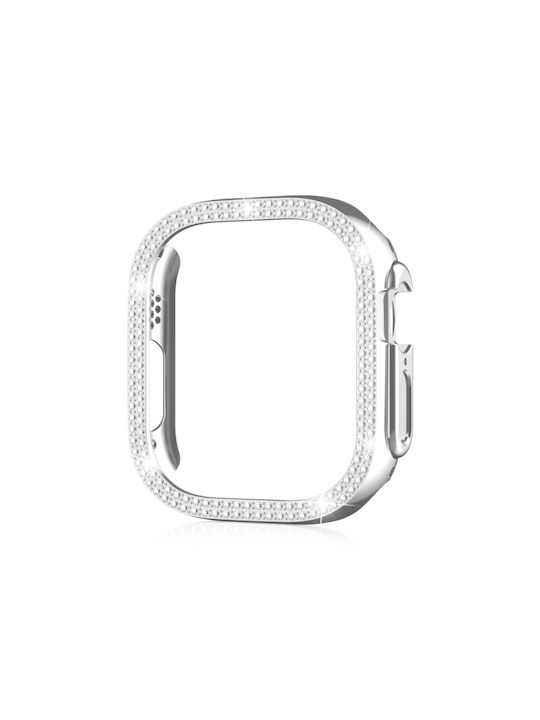 Apple Watch Ultra 3 2 1 49mm Xdfind Double Row Diamond Hollow Θήκη Ρολογιού Pc Ασημί