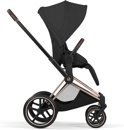Cybex Priam Comfort Ρυθμιζόμενο Καρότσι 2 σε 1 Kατάλληλο για Nεογέννητο Sepia Black / Rosegold 12.9kg