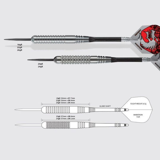 Harrows Silver Arrows Steel Tip Darts 3x26gr