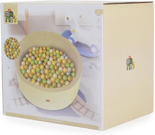 Moni Ball Pit made of Fabric 90x90x30cm. for 1+ Years Years Beige
