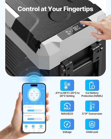 Vevor Φορητό Ψυγείο 35lt 100-240V / 12V / 24V Μαύρο