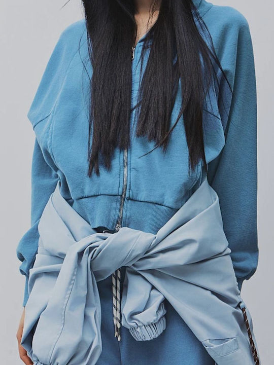 Women's Hooded Turquoise Sweatshirt