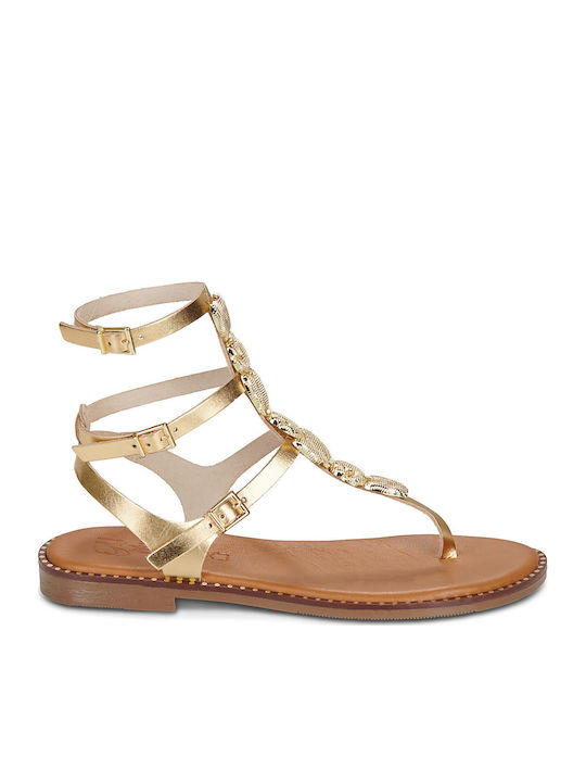 Women's Flat Sandals Gold