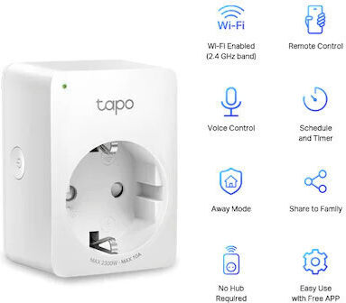 TP-LINK Tapo Smart Einzelne Steckdose mit USB-A und Schalter