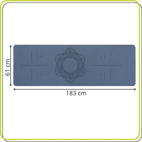 Sersimo Trainingsmatte Yoga Blau mit Tragegurt (183x61x0.6cm)