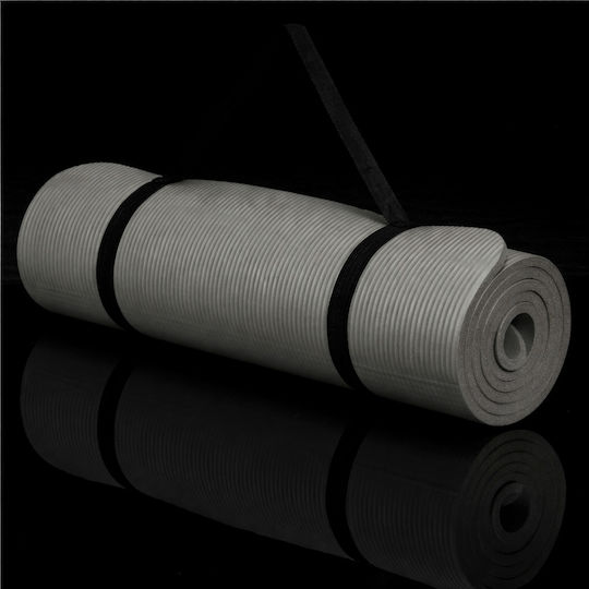 Yoga Exercise Mat Grey with Carry Strap (183x61x1cm)