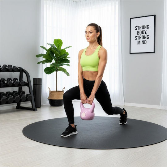 Kettlebell 10 Kg Bitum Durabil Acoperire Abs 25x27 Cm Roz