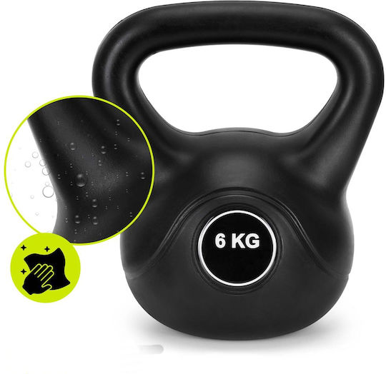 Kettlebell 6 Kg Cast Iron Durable Abs Coating 24x21 Cm Black