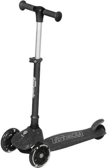 Q Play Kids Scooter Foldable Sparkling 3-Wheel for 3+ Years Black