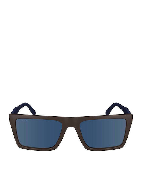 Lacoste Unisex Sunglasses with Brown Plastic Frame and Blue Lens L6009S-210