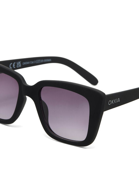 Okkia Elba Unisex Sunglasses with Black Frame and Black Lenses