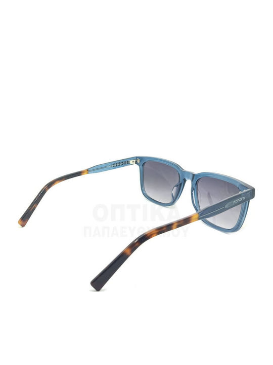 The Glass of Brixton Unisex Sunglasses with Blue Plastic Frame and Purple Gradient Lens BS198 C03