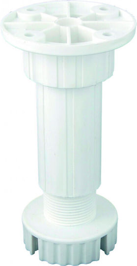 Hard Plast Plastic Furniture Leg with Regulator Suitable for Cupboard / Wardrobe 10cm White