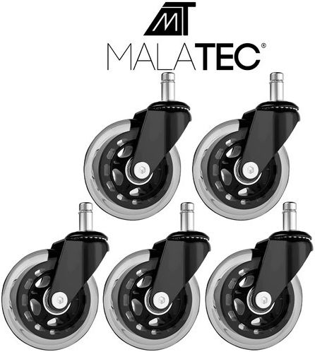 Malatec Caster for Office Chair Plastic 5 Pieces Black