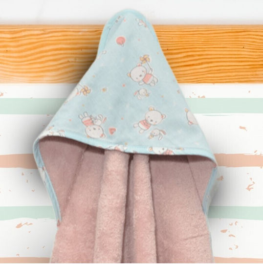 Baby Oliver Βρεφική Κάπα-Μπουρνούζι με Κουκούλα 75x75εκ.
