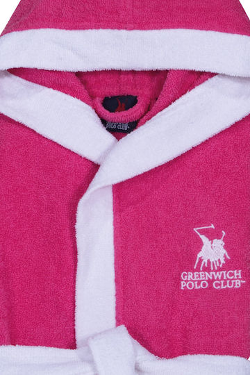 Greenwich Polo Club Παιδικό Μπουρνούζι Φούξια με Κουκούλα