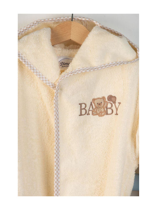 Dimcol Halat de Baie pentru Copii Baby Bear Ecru cu Glugă