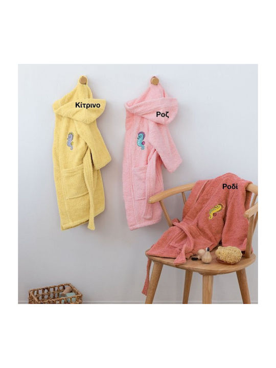 Palamaiki Kids Hooded Bathrobe Tami Peach