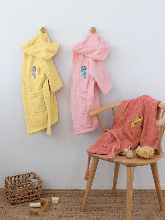 Palamaiki Kids Hooded Bathrobe Tami Peach
