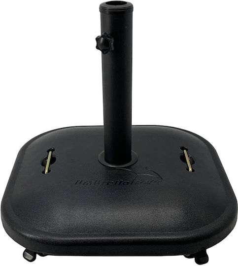 Ankor Umbrella Stand made of Plastic with Wheels in Black Color 50x50x30cm