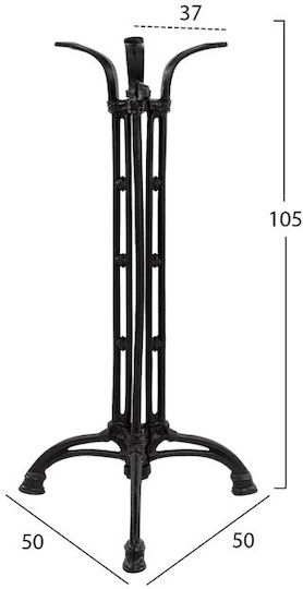 HomeMarkt Table Stand made of Cast Iron in Black Color 50x50x105cm