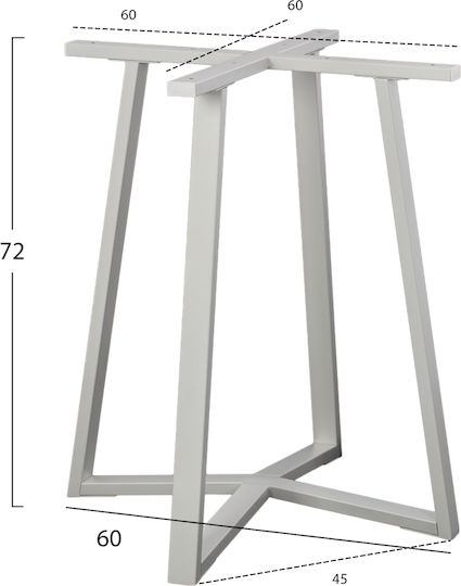 HomeMarkt Стойка за маса от Алуминий Бял 60x60x71см