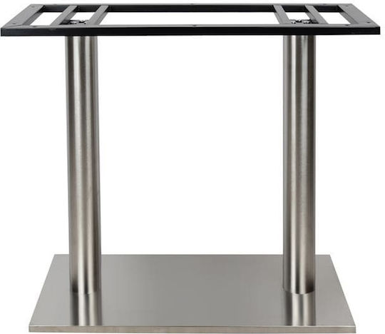 Freebox Table Stand made of Stainless Steel in Silver Color 40x70x72cm