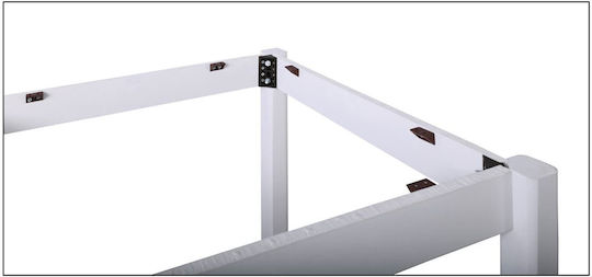 Woodwell Стойка за маса Дърво в Бял Цвят 70x70x73см