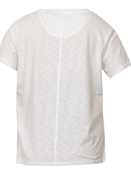 D1 Stud Studios Slub Emb Vee Women's T-shirt White