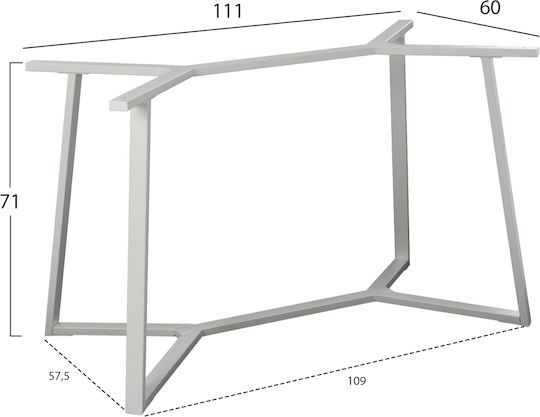 HomeMarkt Βάση Τραπεζιού Μεταλλική Γραφείο Λευκή 112x60x72cm