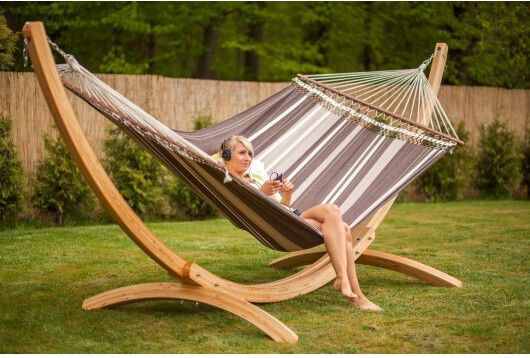 Amazonas Arcus Hamac Stand din Lemn în Culoare Bej 437x160x145cm