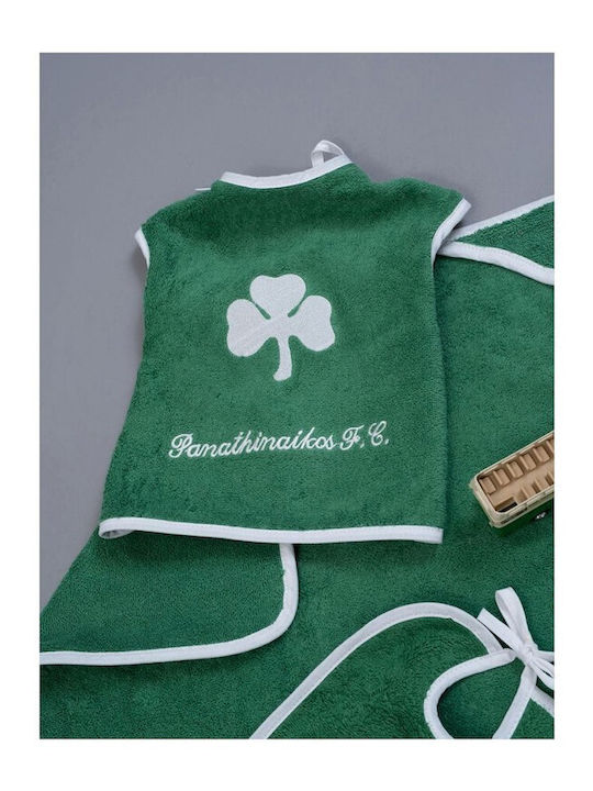 Palamaiki Baby Hooded Bathroom Set Official Team Licensed Panathinaikos Green 75x75cm