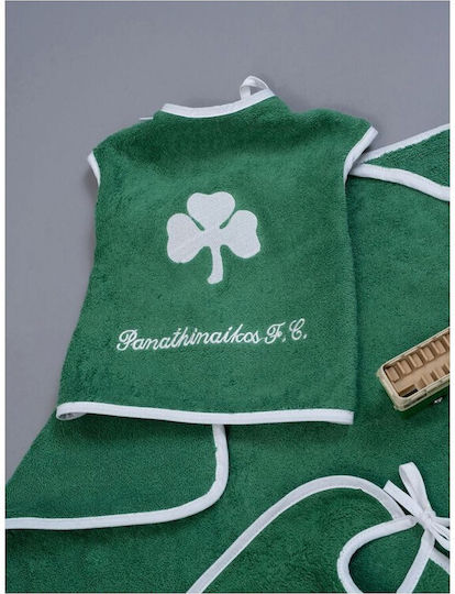 Palamaiki Βρεφικό Σετ Λουτρού με Κουκούλα Official Team Licensed Panathinaikos Πράσινο 75x75εκ.