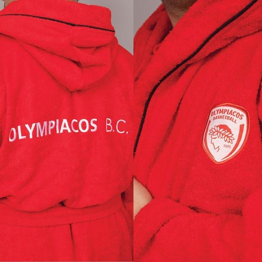 Palamaiki Βρεφικό Σετ Λουτρού με Κουκούλα Official Team Licenced Olympiacos Κόκκινο 75x75εκ.