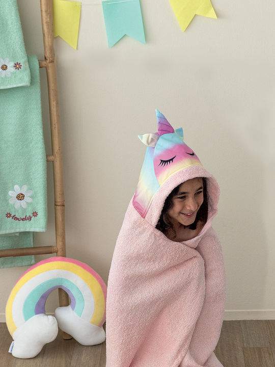 Palamaiki Hooded Baby Bath Towel Monoceros Pink