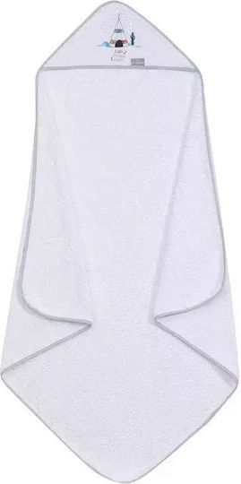Don Algodon Baby Bath Towel Hooded Dakota White 100x100cm
