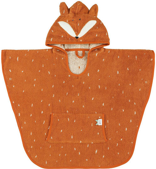 Trixie Baby Poncho Hooded Towel Mr Fox Orange 75x75cm
