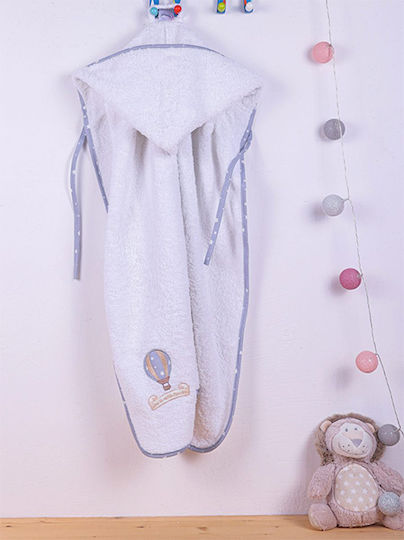 Dimcol Baby-Badetuch mit Kapuze Heißluftballon 05 Weiß 80x80cm