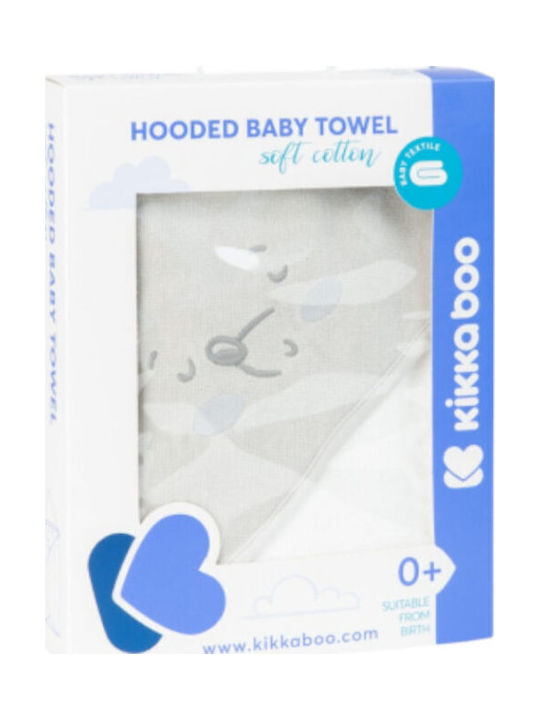 Kikka Boo Baby Bath Towel Hooded Joyful Mice Gray 90x90cm