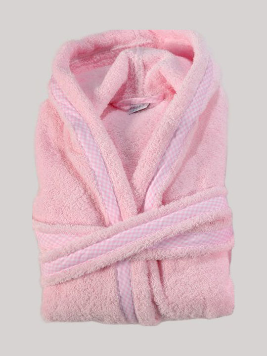 Down Town Home Kinderbademantel 02 Rosa mit Kapuzen-
