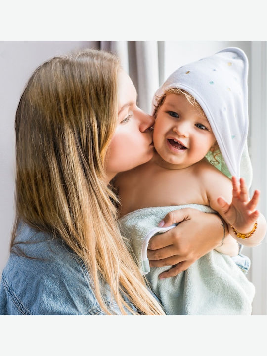 Babyono Baby Hooded Bath Towel White 76x76cm