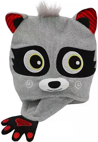 Zoocchini Baby-Badetuch mit Kapuzen Rocco The Raccoon Graue 127x55cm