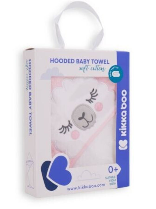 Kikka Boo Βρεφική Κάπα-Μπουρνούζι με Κουκούλα Sleepy Lama Pink 80x80εκ.