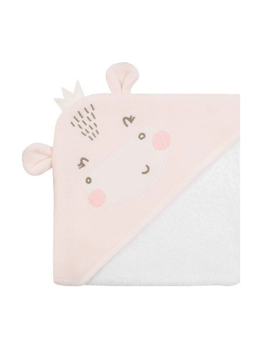 Kikka Boo Baby Bath Towel-Bathrobe With Hood Hippo Dreams White 90x90cm