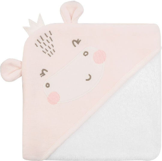 Kikka Boo Baby Bath Towel-Bathrobe With Hood Hippo Dreams White 90x90cm