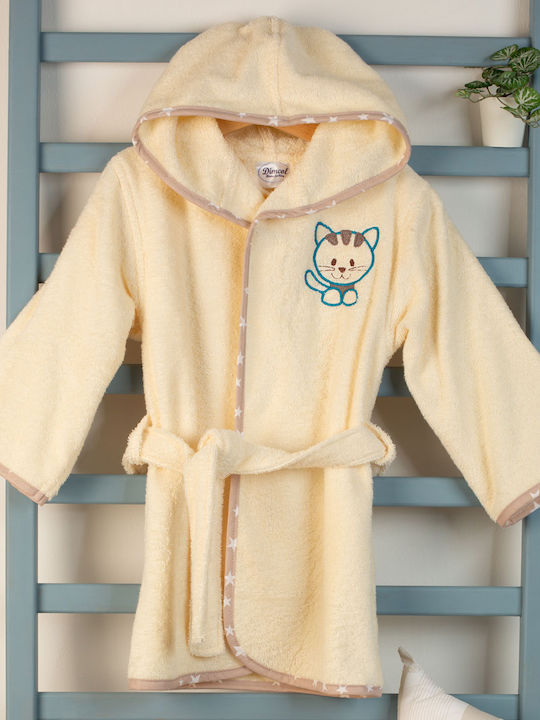 Dimcol Halat De Baie Pentru Copii Kitty Ecru Cu Glugă