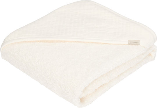 Little Dutch Baby Hooded Towel with Hood Pure Soft White 75x75cm