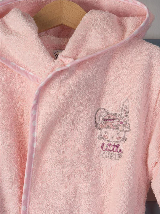 Dimcol Kinderbademantel Rabbit Girl 146 Rosa mit Kapuzen-